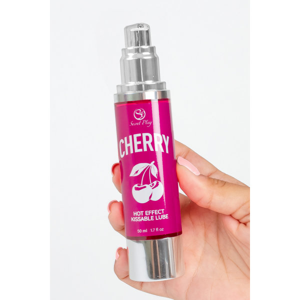 2 en 1 Lubrifiant et huile de massage cerise chauffant